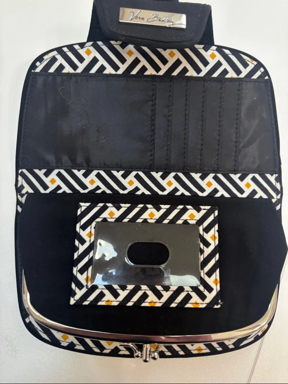 Vera Bradley Black Quilted microfiber Kiss N Snap wallet - Picture 3 of 5